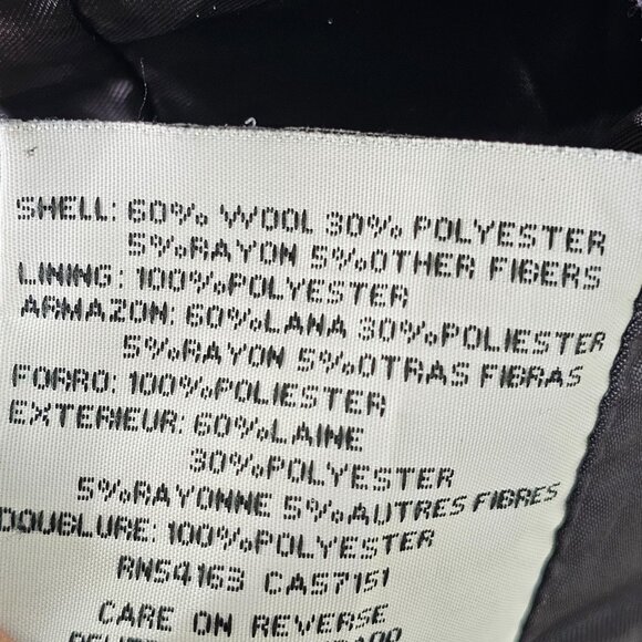 Kenneth Cole New York Black Wool Blend Side Buckle Coat Size 6 - Picture 7 of 7